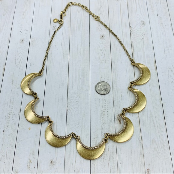 J Crew Gold Crescent Necklace